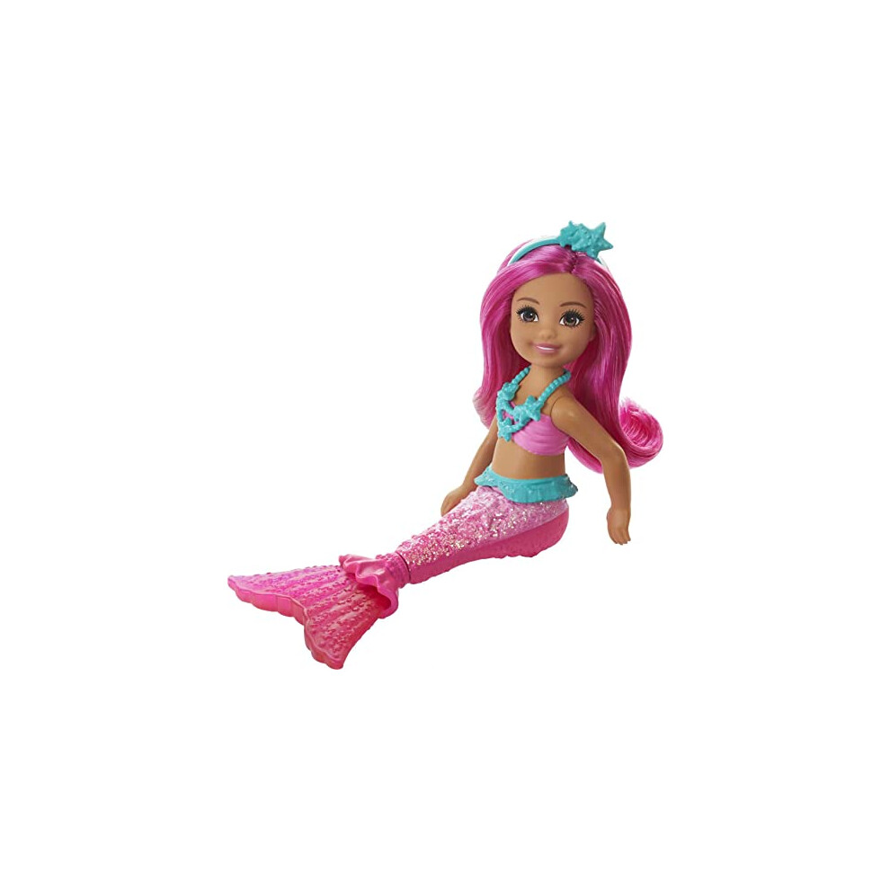 Dreamtopia Chelsea Mermaid Doll, 6.5-inch with Pink Hair and Tail