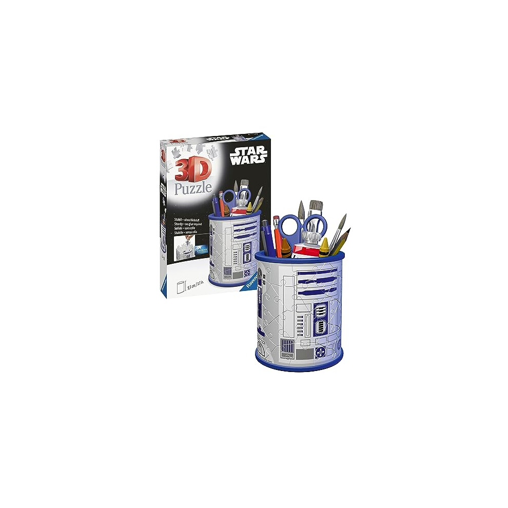 11554 Star Wars R2-D2 3D Jigsaw Puzzle for Kids and Adults Age 6 Years Up-54 Pieces-Pencil Holder-No Glue Required