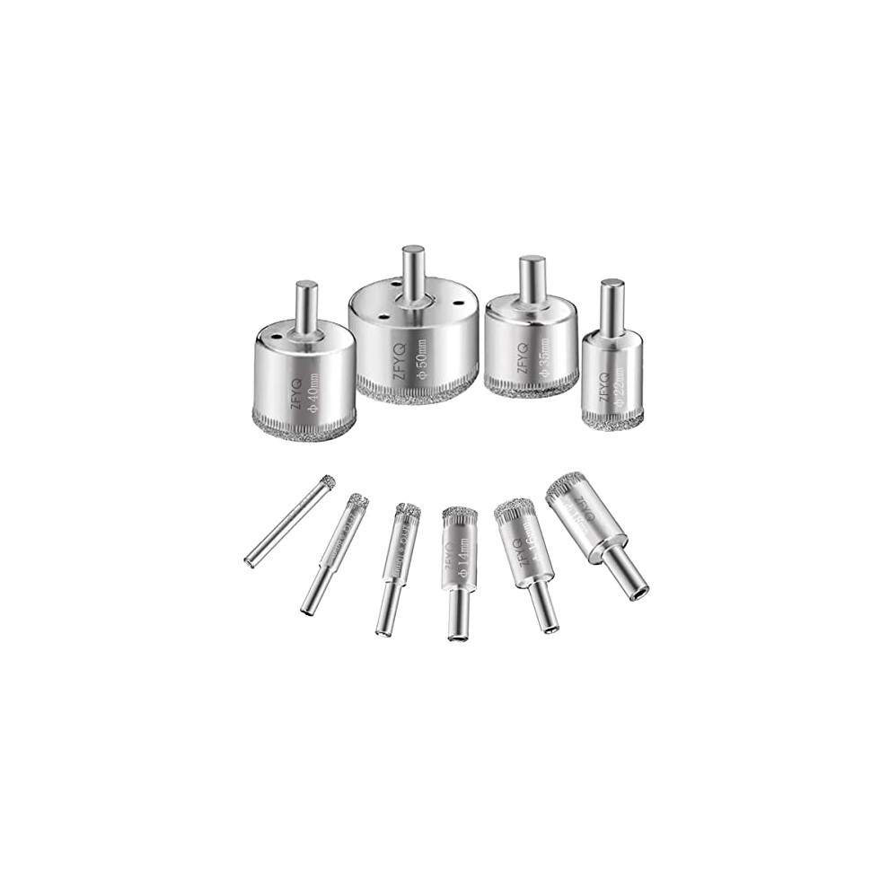 Photos - Bits / Sockets Hole Saw Drill Bits Set, Drilling in Glass, Ceramic, Porcelain, Tile, Marble, Ã6mm-50mm, Set of 10