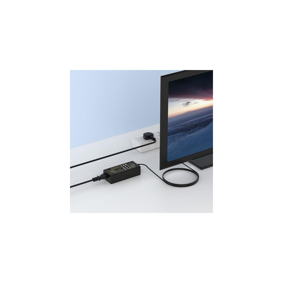 19V Alimentatore Caricatore per LG, Cavo di Alimentazione per LG Electronics 19'' 20'' 22'' 23'' 24'' 27'' LED LCD Monitor Odyssey Gaming Caricabatterie Euro