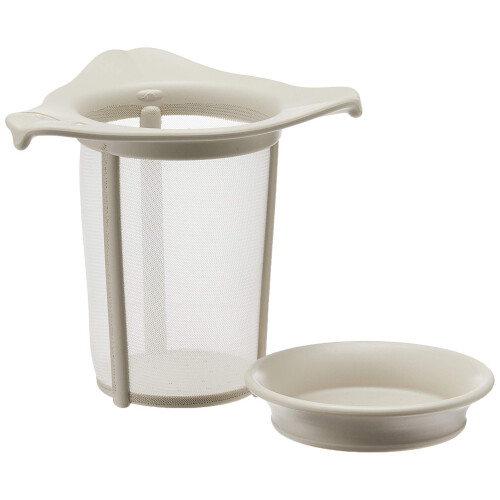 Bodum YO-YO Glass Mug with Tea Strainer (0.35 L/12 oz) - Off white 2
