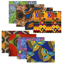 African Fat Quarters Fabric Bundles,8 PCS African Print Fabric,20 x 16 Inches/50 x 40 cm Cotton Polyester Quilting Fabric Material Scraps for Sewing