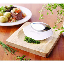 Excalibur Mezzaluna Herb & Salad Chopper with Board | Herb Chopper and Salad Chopper Made from Superior Stainless Steel, with Premium Rubber Wood