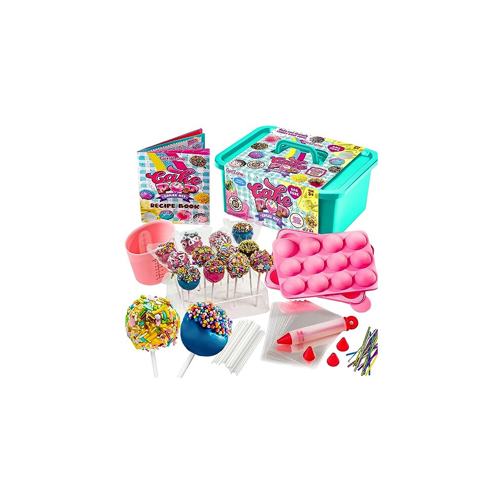Cake Pop Craze Kit, Fun Kids Baking Set with Cake Pop Mould, Cake Pop Holder, and Cake Pop Sticks and Bags, Kids Baking Set for Kids Age 3-8