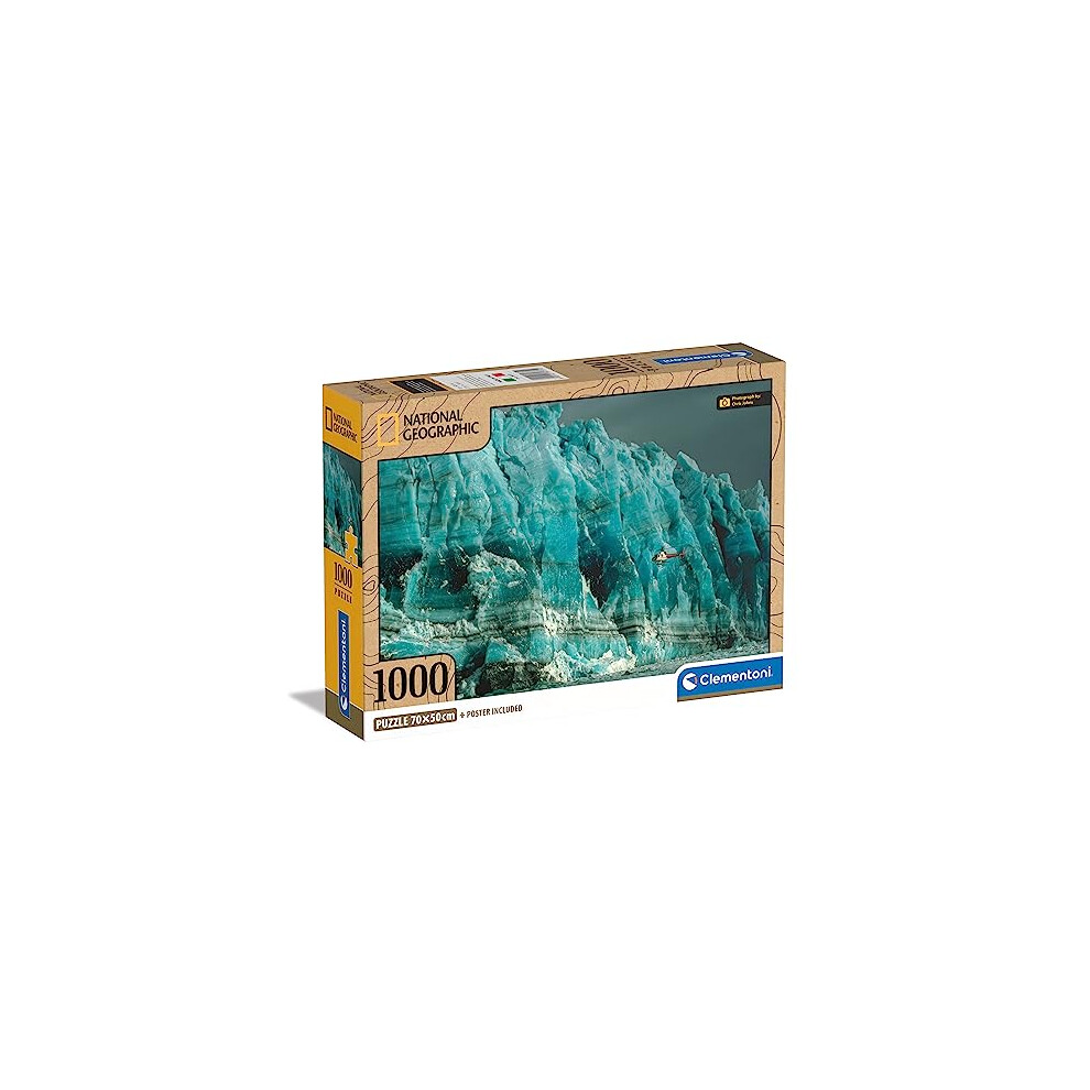 39731 National Geographic-Hubbard Glacier 1000 Pieces, Jigsaw Puzzle for Adults-Made in Italy, Multi-Coloured