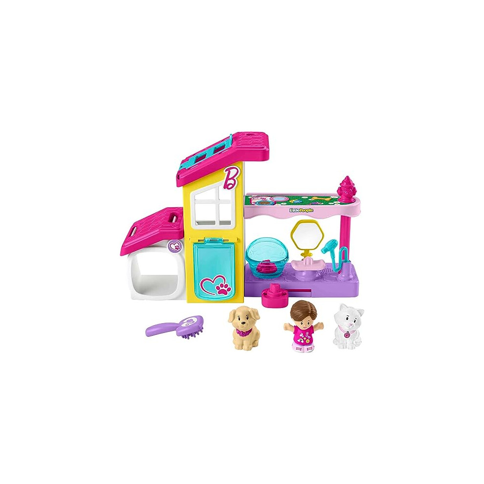 Little People Barbie Toddler Playset Play and Care Pet Spa with Music Sounds & 4 Pieces for Ages 18+ Months, HJW76