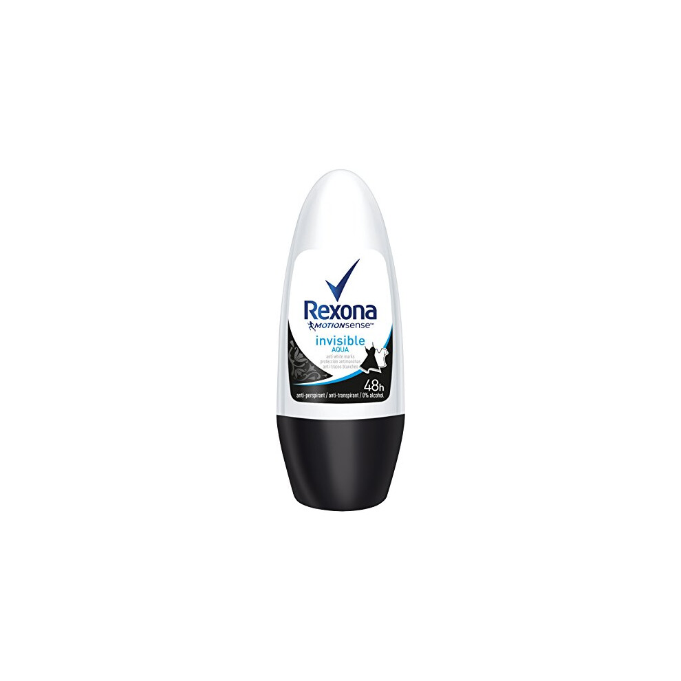 Rexona Women's Invisible Aqua Deodorant Roll-On, (6 X 50 Ml)