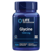 Life Extension, Glycine 1000mg, High-Dose, 100 Vegan Capsules, Laboratory Tested, Gluten-Free, Vegetarian, Soy-Free, Non-GMO, Amino Acid Nutrition,