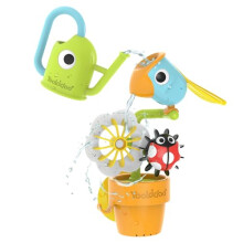 Pour ‘N' Spin Bath Toy for 1-2 Years Old. A Kids Garden-Themed Bathtub Toddler Educational Play. A Flower Pot with A Tipping Bird, Spinning Flower