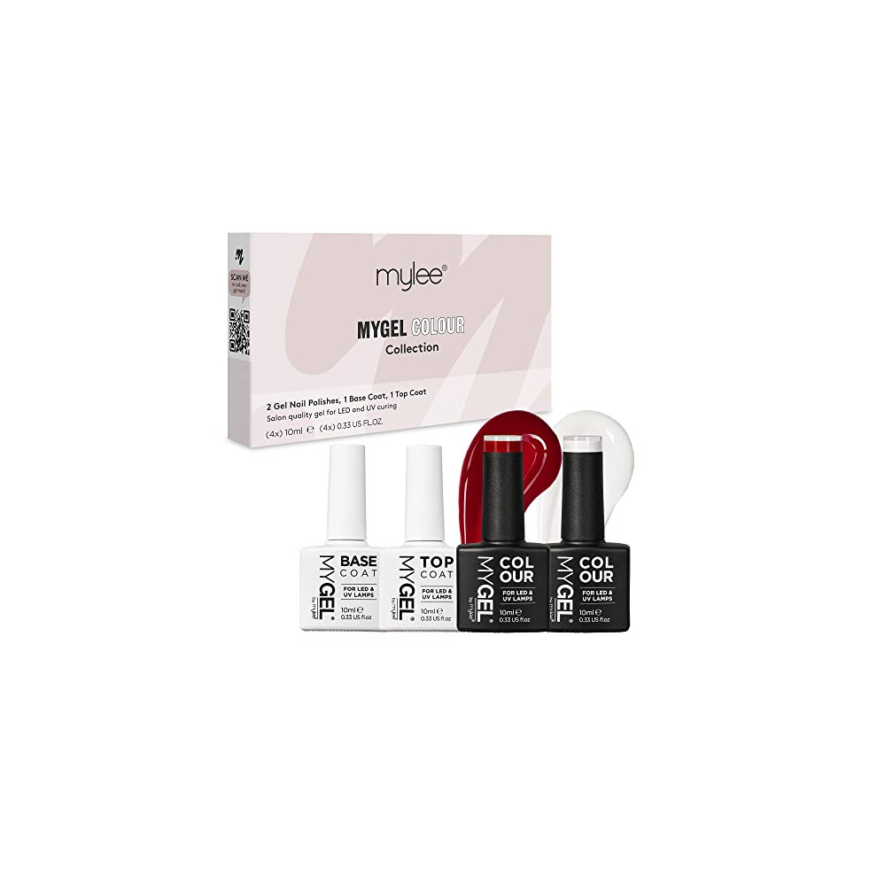 MYGEL by Mylee The Cherry Cola Gel Nail Polish Collection 2x10ml Colours + Top & Base Coat - UV/LED Soak-Off Nail Art Manicure Pedicure for