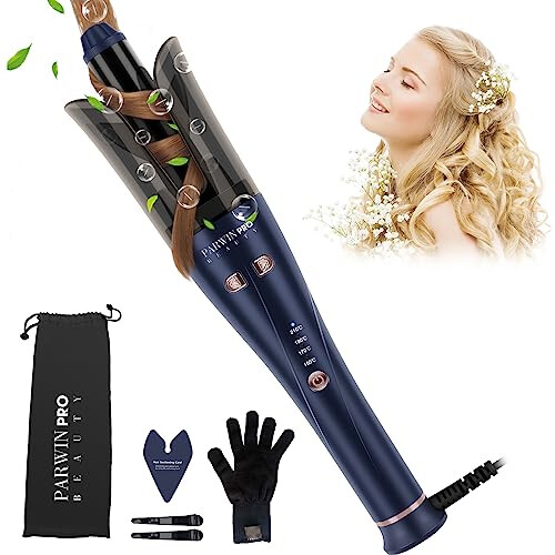 Automatic Rotating Hair Curler PARWIN PRO BEAUTY Curling Wand Iron Innovative System for Curls Fast Heating Ceramic Barrel 4 Adjustable on OnBuy