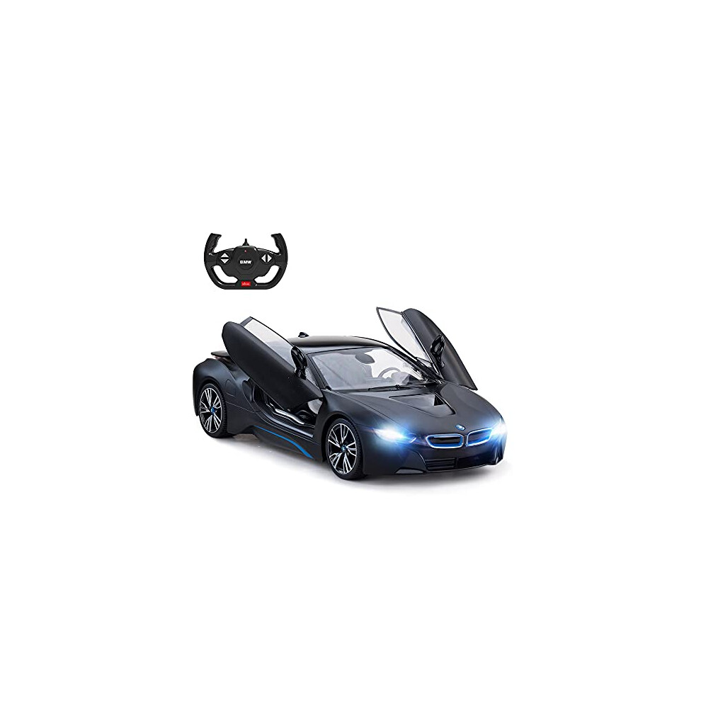 BMW i8 Model Car, 1:14 BMW i8 Remote Control Car, Open Doors by RC/Working Lights - Mattblack