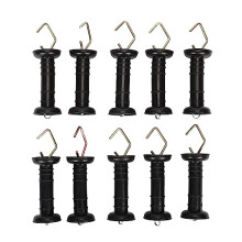 10 Pack Electric Fence Spring Gate Handles Ranch Fence Accessories, Simple Tension Spring Fence Handle for Electric Fence, Black