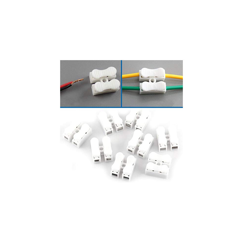 Quick Cable For Connecting Connection Terminals 100Pcs 2P Ch-2 Quick Connector Cable Clamp Wiring Terminal Block Spring Connector Wire Push Type Wire 614405593434