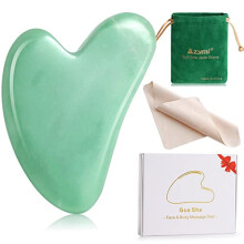 Gua Sha Facial Tool, Azymi Jade Gua-Sha Stone Jawline Muscle Sculptor, Natural Guasha Board for Face Body Massage Spa Acupuncture Therapy Trigger