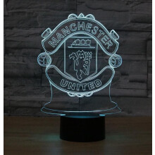 (Manchester United, remote controller) Creative 3d Arrow Piercing Heart Shape Night Light 16 Color Changing Usb Powered Led Decorative Light