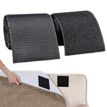 Sew on Hook and Loop for Fabric, Non Adhesive Black Nylon Strips Set for Cable Management, Sewing, DIY Craft Around Home and Office, 11cm Wide and 2m