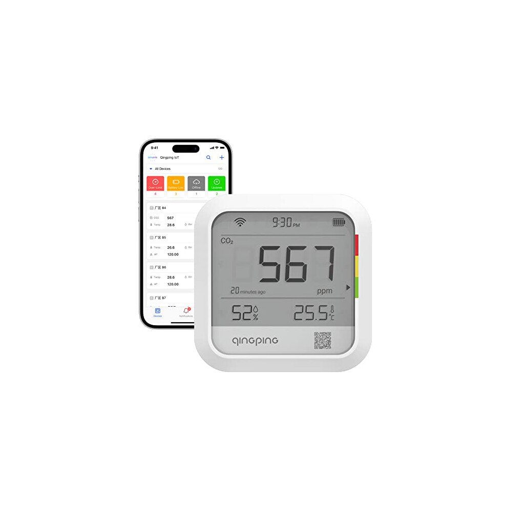Cgp22c Thermometer Hygrometer Co2 Detetor, Remote Monitoring Via Qingping Iot, Temperature And Humidity Monitor For Different Scenarios, Fast Alert 6974046710718