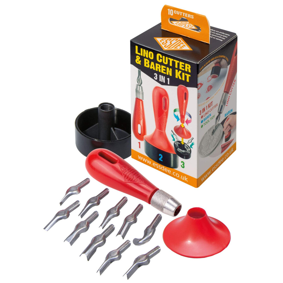 Lino Cutter and Baren Kit (10 Cutters Styles 1 to 10),Multicoloured,13.7 x 6.5 x 6 cm