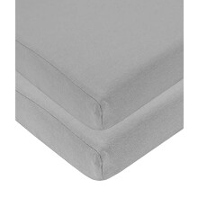 - 2 x Cot Fitted Sheets 120x60cm - 100% Cotton, Soft breathable baby cot sheets (Gray)