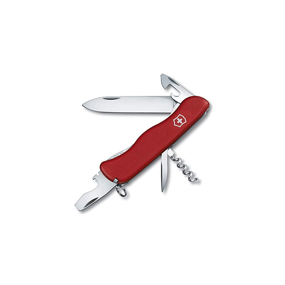 Picknicker Swiss Army Pocket Knife, Large, Multi Tool, 11 Functions, Locking Blade, Red