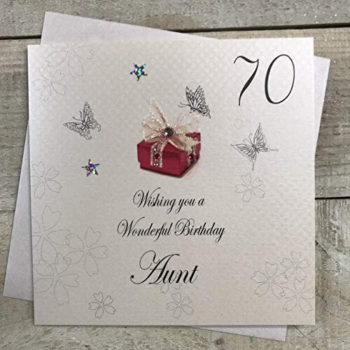 White Cotton Cards "Flowers, Wonderful Wife 70 Happy Birthday To You - View #7