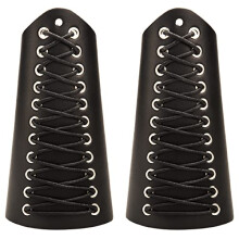 2 Pieces Unisex Leather Gauntlet Leather Wide Cuff Wrap Gauntlet Punk Bracers Wristband Fastening Arm Armor Cuff