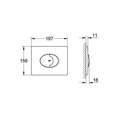 Grohe 38506P00 | Skate Air WC Wall Plate | Brushed Chrome 1