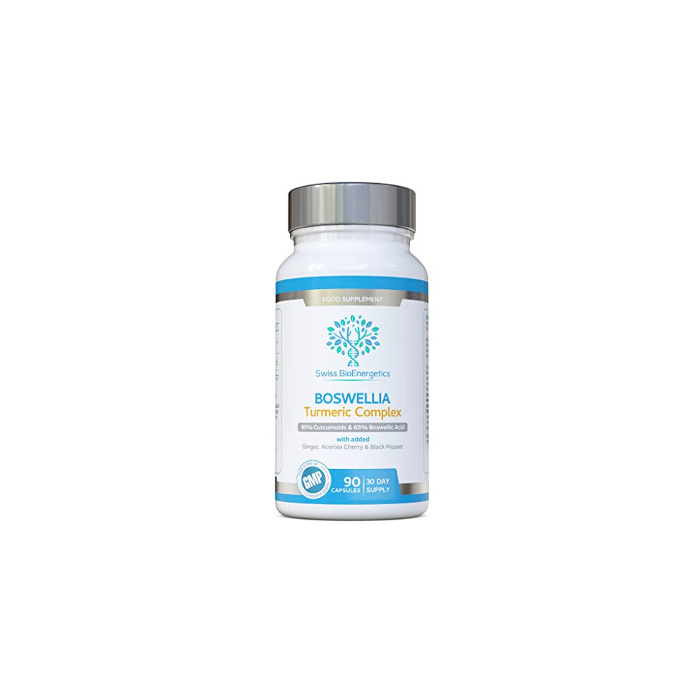 Swiss Bioenergetics Boswellia & Turmeric Complex Â 90 Capsules Â Super High Strength Curcumin Containing Minimum 95% Curcumoids & 65% Boswellic Acid - Uk Made