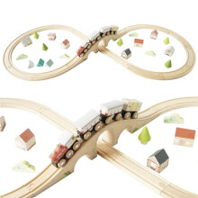 TV702 Wooden Figure of 8 Plastic Free Set with Universal Compatible Train Track
