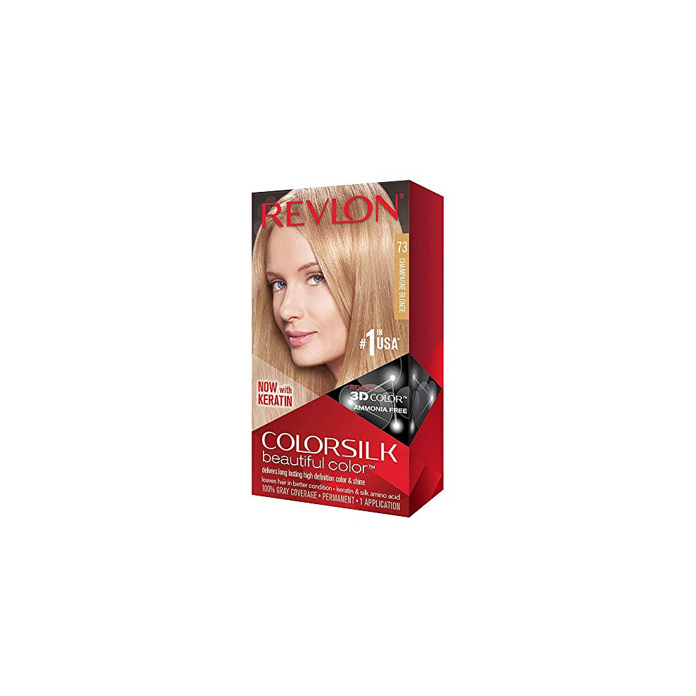 Revlon Colorsilk Colorazione Permanente Capelli Fai-Da-Te A Casa, Senza Ammoniaca E Arricchita Con Cheratina, 73 - Biondo Champagne - 100 G-image
