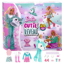 Cutie Reveal Advent Calendar with Doll & 24 Unboxing Surprises, Holiday Advent Calendar with Color Change, HJX76