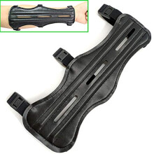 Archery Arm Guards Adult Kids Forearm Guard Leather Arm Protector with 3 Straps Buckles Adjustable