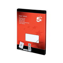 296778 Office Multipurpose Labels Laser 21 per Sheet 63.5x38.1mm White [2100 Labels]
