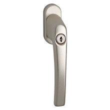 Window Handle rotoline, Locking Cylinder, Square Spindle 7 x 35 mm, Champagne anodised, 1 Piece, 228131