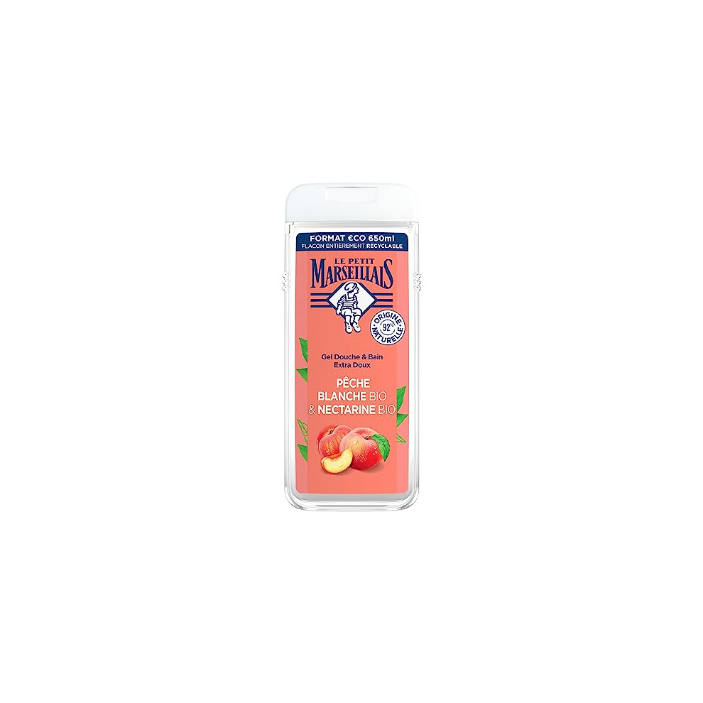 Le Petit Marseillais White/Peach Extra Gentle Bath And Shower Gel And Nectarine Organic 650Ml