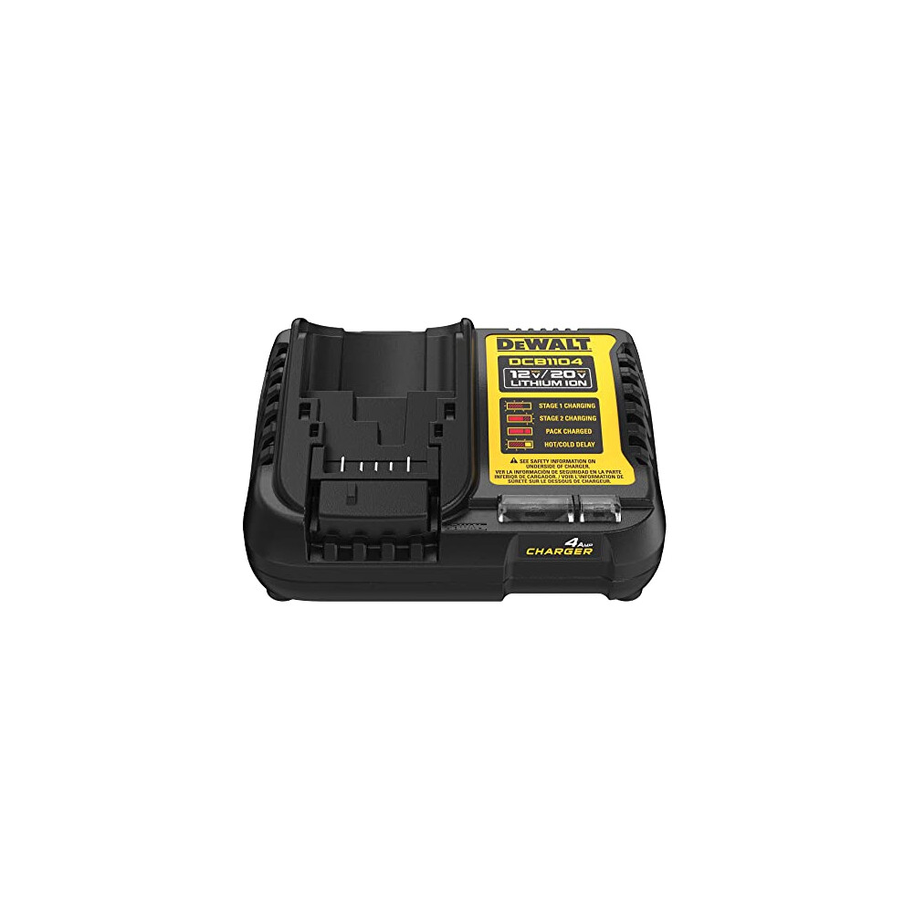 12V MAX/20V MAX Lithium Ion Battery Charger, 4 Amp, Waterproof (DCB1104), Black