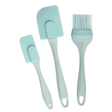 3 Pack Food Grade Silicone Spatulas Cake Cream Butter Non-Stick Rubber Baking Spatulas BBQ Grill Basting Brushes Baking Pastry Cooking Brushs Set for