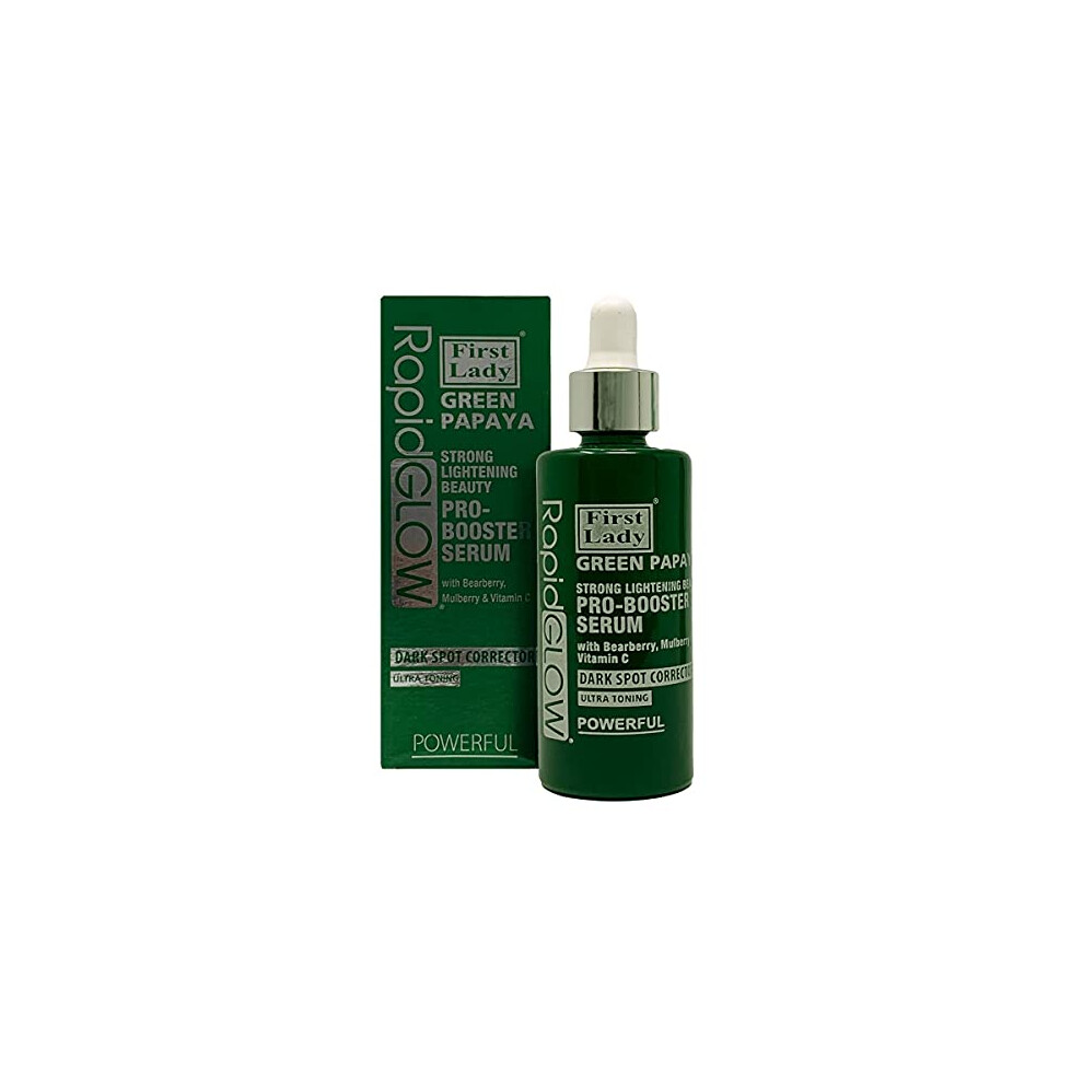 First Lady Rapid Glow Green Papaya Strong Dark Spot Remover Pro Booster Serum 60Ml - For Face With Bearberry, Mulberry & Vitamin C