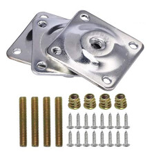 Leg Mounting Plates, La Vane Set of 4 Furniture Leg Attachment Plates with Hanger Bolts Screws for Furniture Sofa Couch Seat