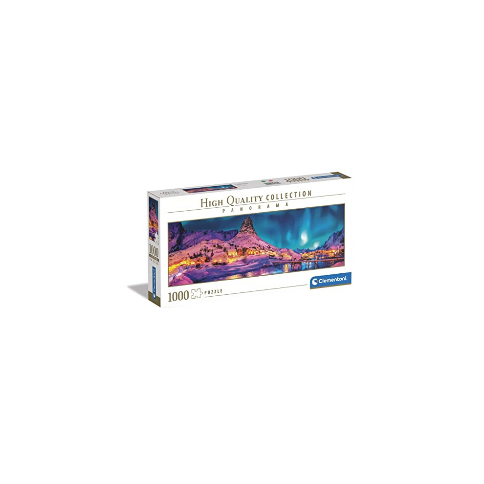 New Clementoni 39747 Collection Panorama Colorful Night Over Lofoten Islands 1000 Pieces, Jigsaw Puzzle For Adults-Made, Multi-Coloured