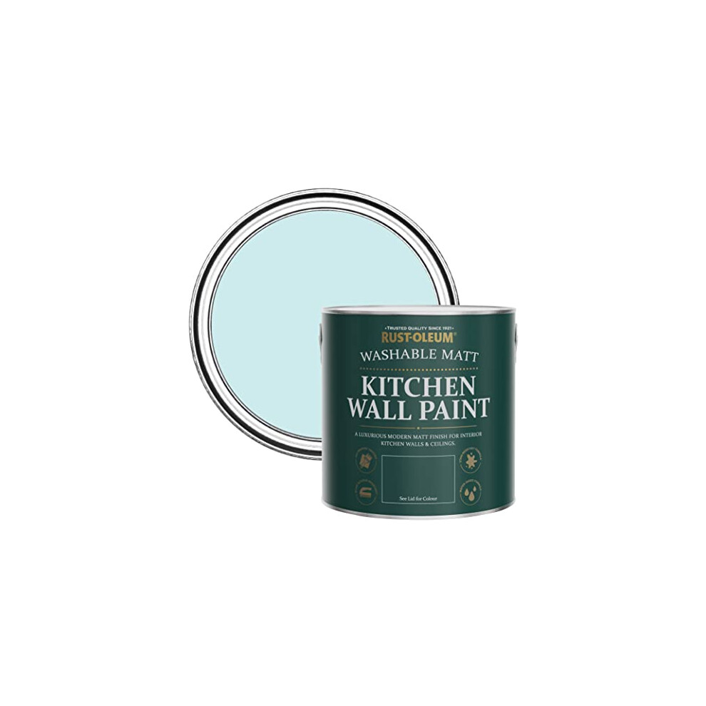 Rust-Oleum Blue Washable Kitchen Wall Paint In Matt Finish - Duck Egg 2.5L
