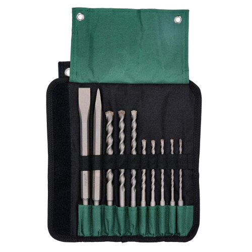 Metabo 630824000 SDS-Plus Classic Drill/Chisel Set, 0 V, Green, Set of 10 Piece