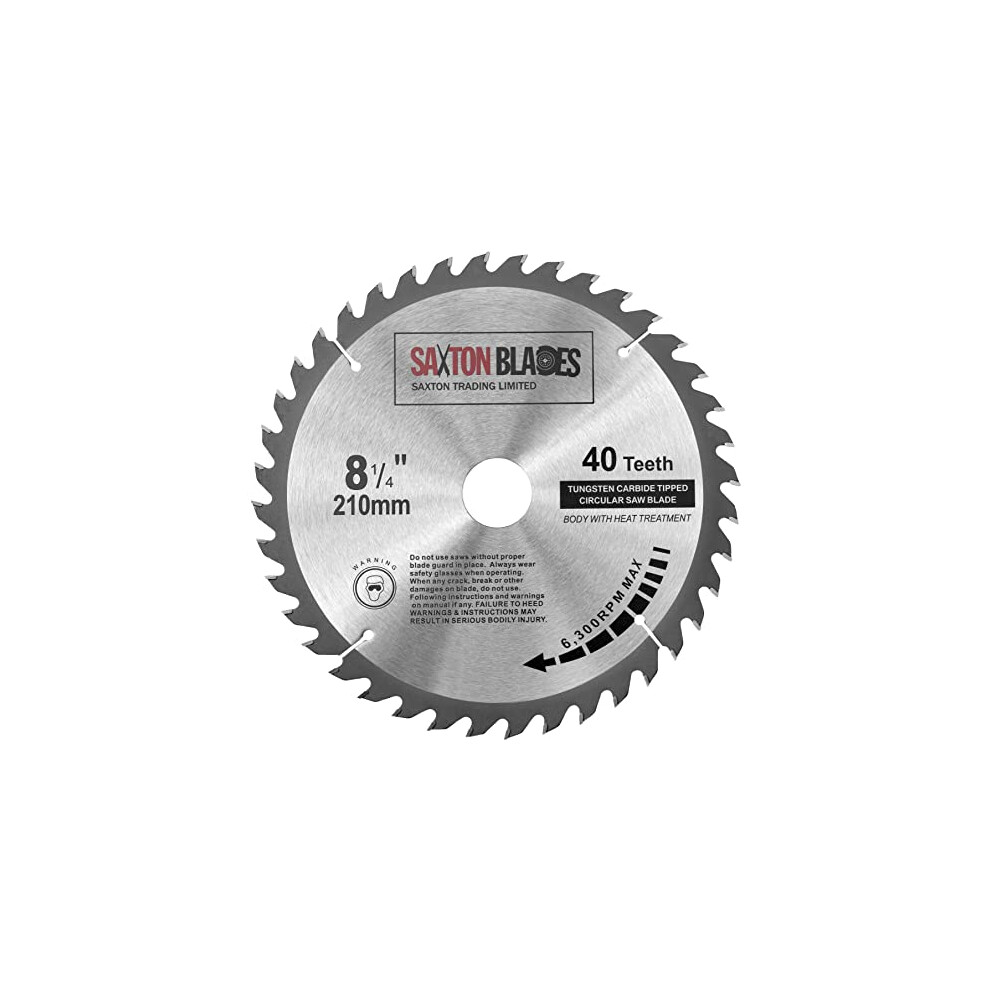 Tct Circular Wood Saw Blade 210Mm X 30Mm X 40T For Festool Bosch Makita Dewalt Fits 216Mm Saws 5060268361799