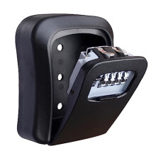 U7247 Wall Mounted Outdoor 4-Digit Combination Key Lock Box, Key Safe Box - Black