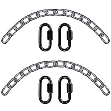 2 Hanging Chair Chain with 4 Carabiners, Heavy Duty Hanging Kits Hammock Chair Hardware for Indoor Outdoor Playground Hanging Chair Hammock Chair
