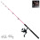 Fladen Fishing - 1.3m 1 piece Spinosaurus JR40 Boat Rod Reel 15lb Line Combo (Green or Pink) - Starter Introduction Sea Set (Pink) [12K-130P] 5