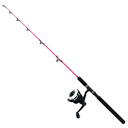 Fladen Fishing - 1.3m 1 piece Spinosaurus JR40 Boat Rod Reel 15lb Line Combo (Green or Pink) - Starter Introduction Sea Set (Pink) [12K-130P]