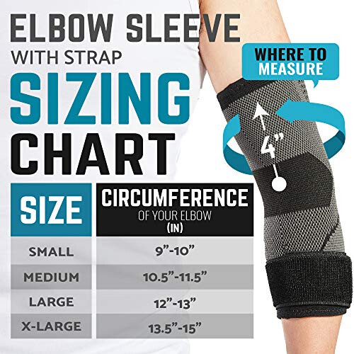 Elbow Brace with Strap for Tendonitis 2 Pack, Tennis Elbow Compression Sleeves, Golf Elbow Treatment (Small) 1
