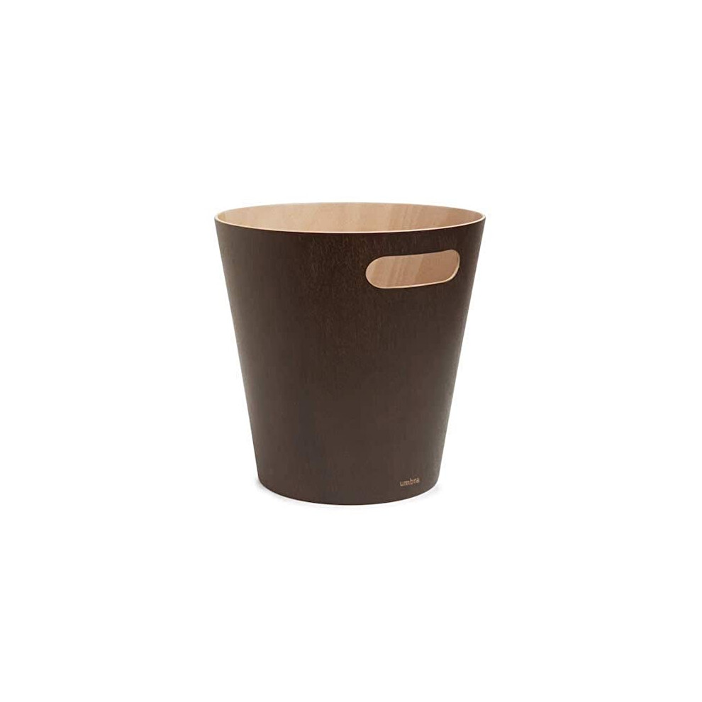 Woodrow 2 Gallon Modern Wooden Trash Can, Wastebasket, Garbage Can or Recycling Bin for Home or Office, Espresso
